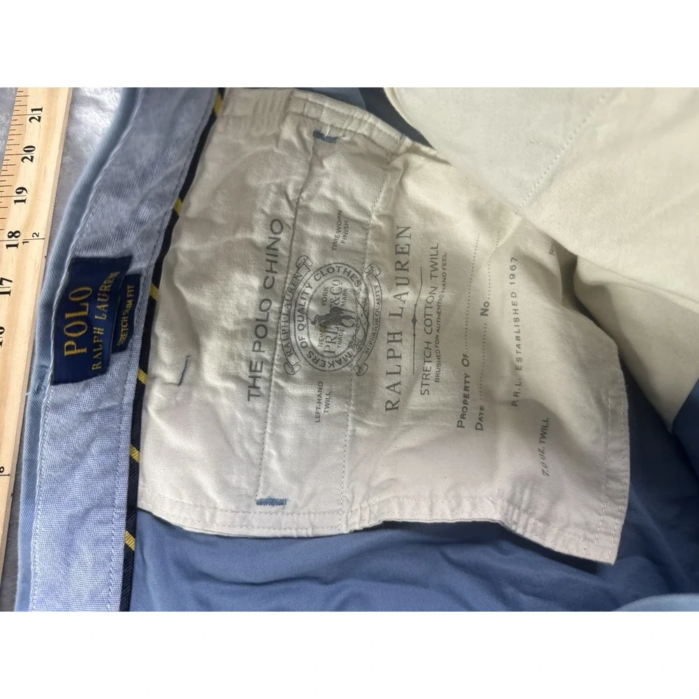 Polo Ralph Lauren The Polo Chino Stretch Slim Fit Light Blue 40x29 Cotton Twill